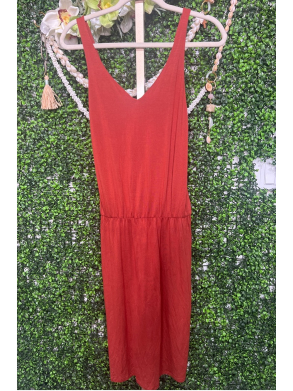 Women's Fighting Eel Rust Sleeveless Midi Dress size Medium